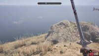 Find the one rock on this small island and dive into the water straight west of it.