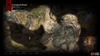 The location of Cliffside Camp, and the route to the ruins from it.