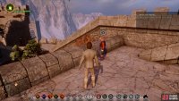 You’ll find Varric on a platform just off the rampart.